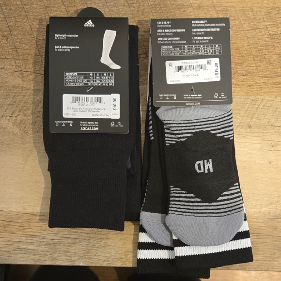 Adidas Black and Gray Soccer Socks - Picture 2 of 4